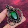 Green Fire Labradorite Pendant Copper Wire Wrapped Jewelry Real Gemstone Pendant