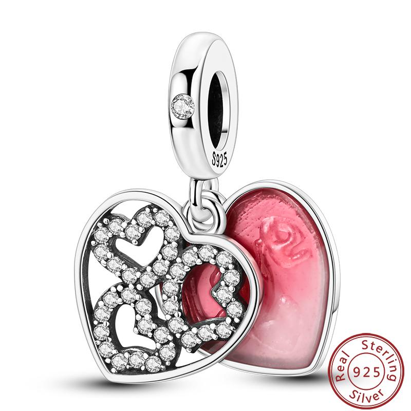 Copper Sincere Emotions Multiple Styles Heart-Shaped Romantic Charms Beads 3Mm Diy Fine Jewelry Making