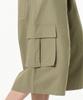 MOZMOZ Linen-Like Cargo Bermuda Wide Pants Khaki