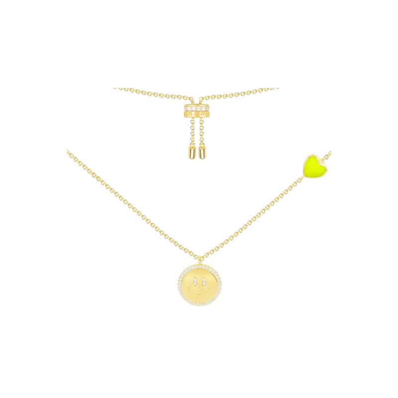 APM Monaco Smiley Elegant and Exquisite 925 Silver Necklace Women s Gold AC5853XFYY