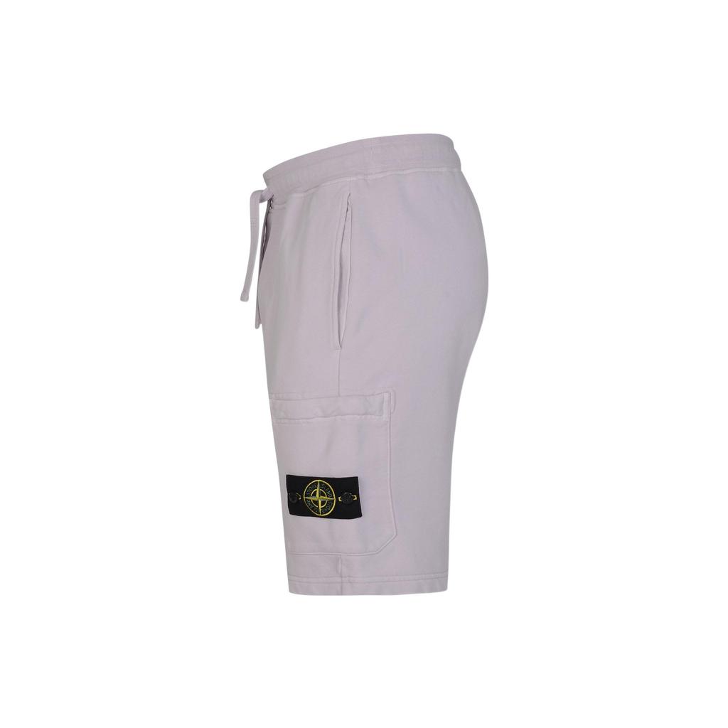 Stone Island 64651 Cotton Fleece Garment Dyed Shorts White Men Streetwear 761564651-V0086