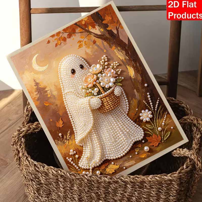 Halloween pearl painting art kit handmade diy fall floral ghost home decorations