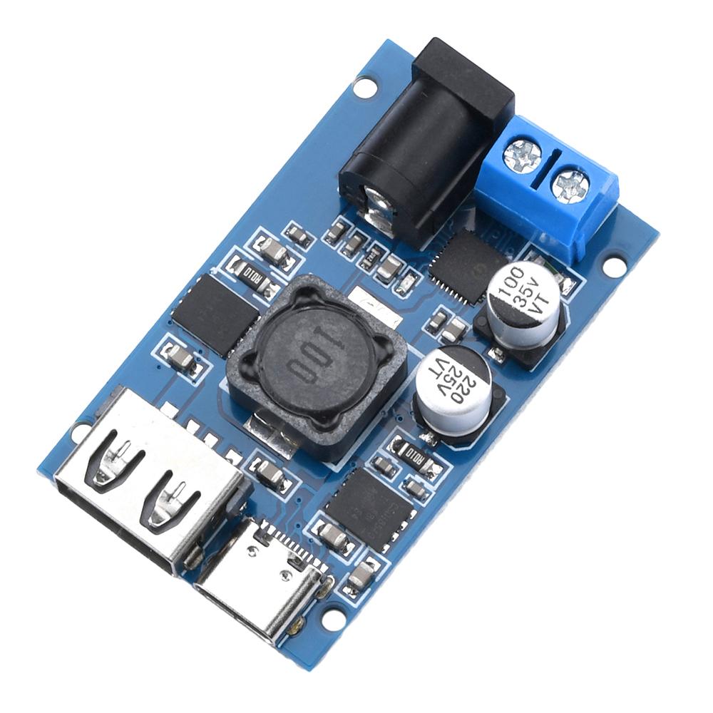 

QC3.0 PD3.0 PPS Step Down Power Supply Module DC-DC 8.2V-32V to 3V-20V Buck Converter USB+Type-C Dual Port Output