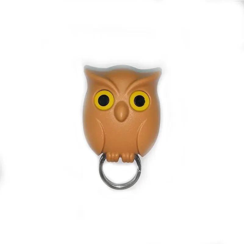 1 Piece Owl Magnetic Key Hook Refrigerator Sticker No Punching Entrance Hall Sticky Hook Door Wall Mounted Key Ring Behind The Door