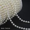 Ivory Round Pearl Beads String Trim Chain Sew Craft Faux Pearls Strand Garland Decorate Floral Centerpieces Favor Christmas Tree
