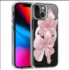 Rosa Blume Magnetische Transparente Hülle für iPhone 15/16/17 Pro Max - Vollständiger Schutz