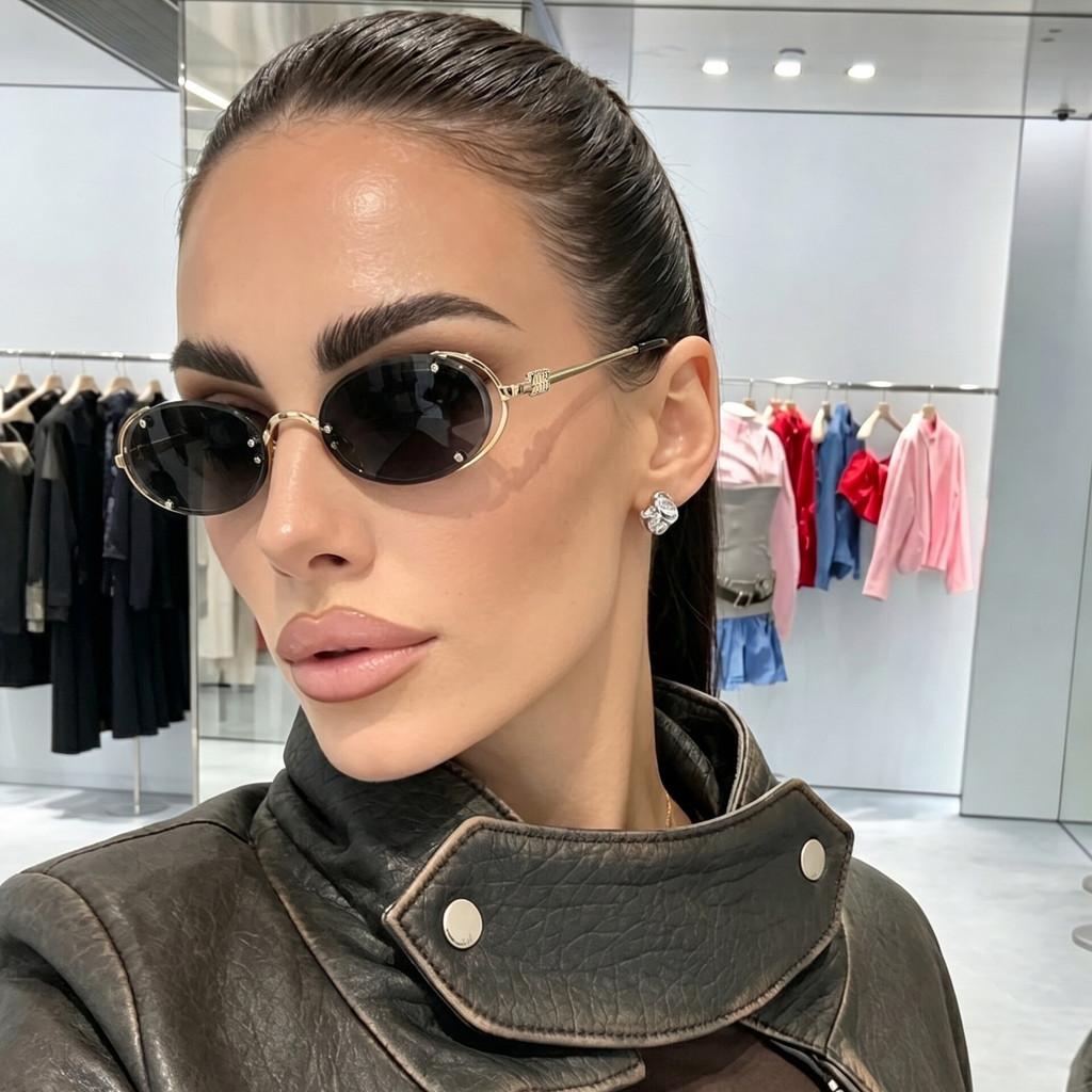 Summer Elliptical Sunglasses For Women With Uv400 Protection Pc Frame Stylish Outdoor Fashion