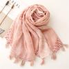 Fashion Luxury Women Dot Viscose Scarf Ventilate Designer Shawl Cotton Linen Tassel Pashmina Muslim Hijab Wrap Floral
