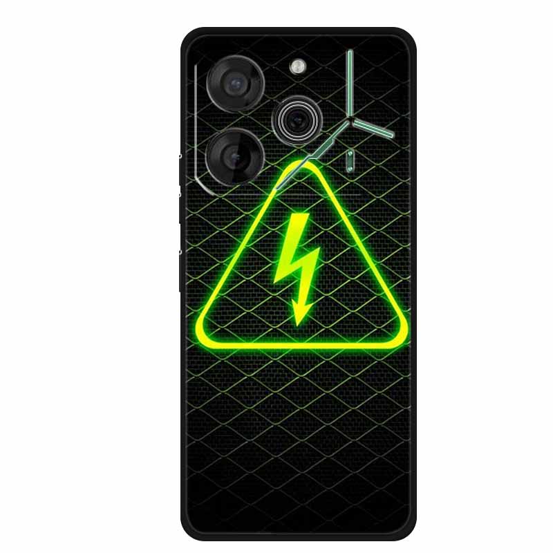 Black Silicone Case For Tecno Pova 6 Pro Phone Case Shockproof Soft Coque For Tecno Pova 6 Pro Back Cover Case Pova6 Pro Cartoon