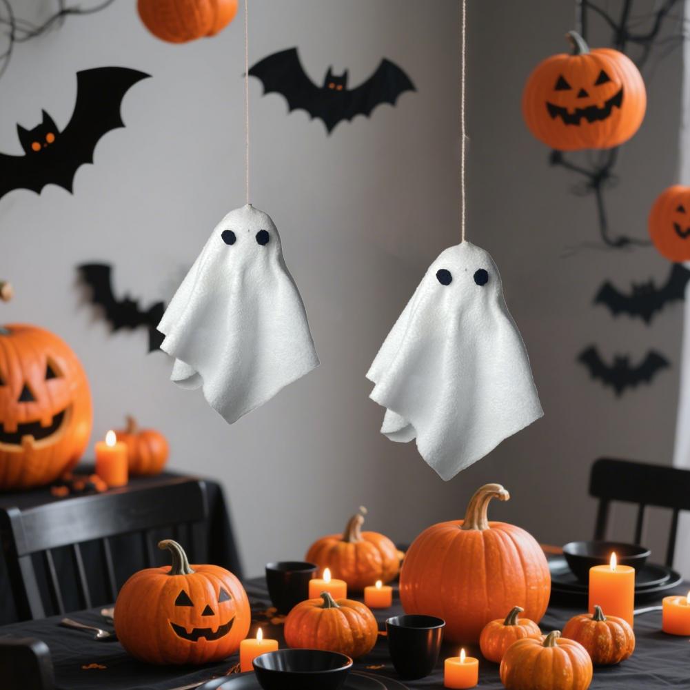Cute Ghost Decor for Halloween Spooky Halloween Hanging Ghost Decorations for Home Party Yard Bedroom Small White Cloth for Tree