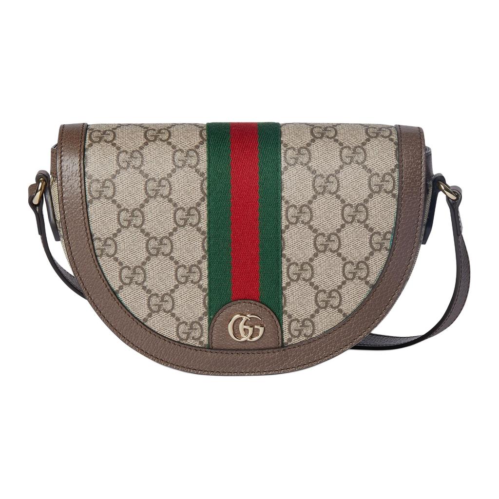 Gucci Ophidia GG Monogram Design Beschichtetes Gewebe Umhängetasche Klein Damen Umhängetasche Beige Braun 838476-FAE0P-9746