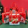 12/30pcs Christmas non woven tote bags reusable gift bags with reindeer print for kids candy cookies and treats party supplies