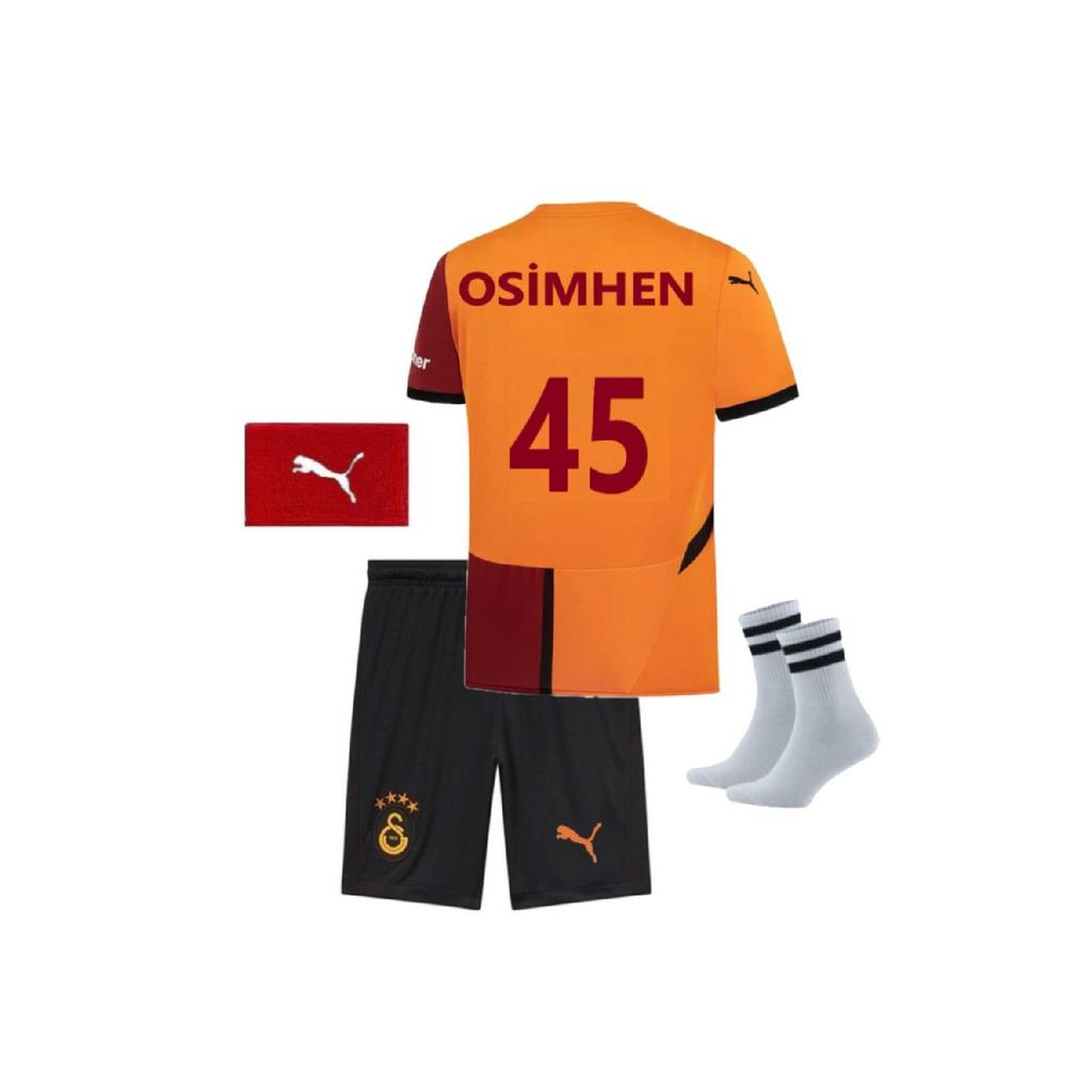 Set de 4 tricouri de fotbal pentru copii, numărul 45, victor Osimhen, sezonul 2024/2025