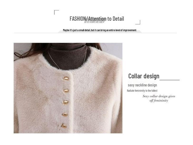 Women's Short Mink Velvet Coat - Autumn/Winter, Plus Size, Thick Fur Cardigan