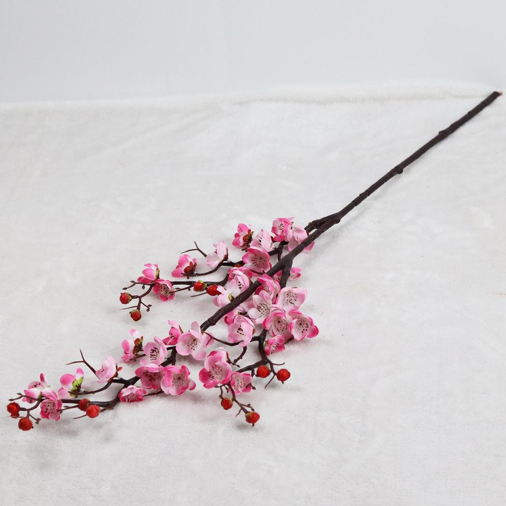 Artificial Red Plum and Peach Blossom Bouquet for Indoor Home Decoration