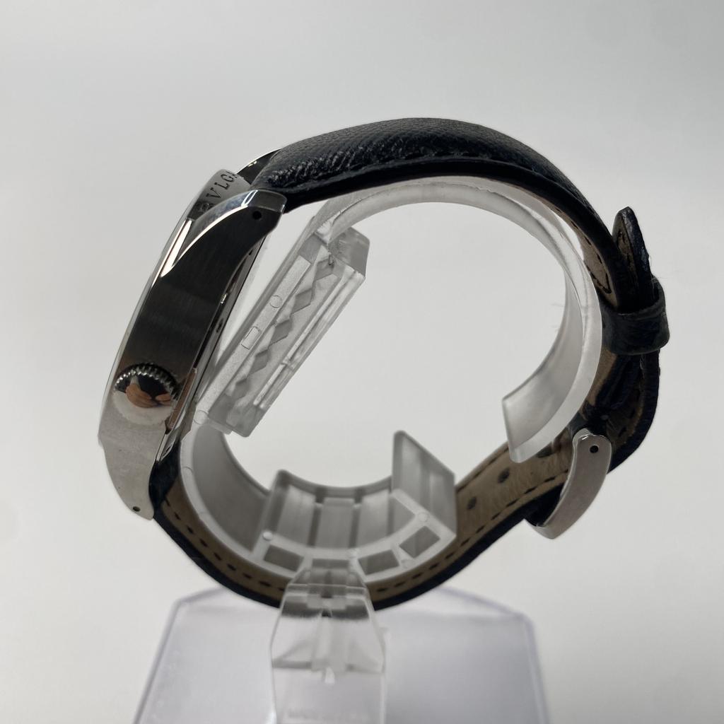 Gebrauchte BVLGARIUhren schwarz/Silber Edelstahl/Leder Herren