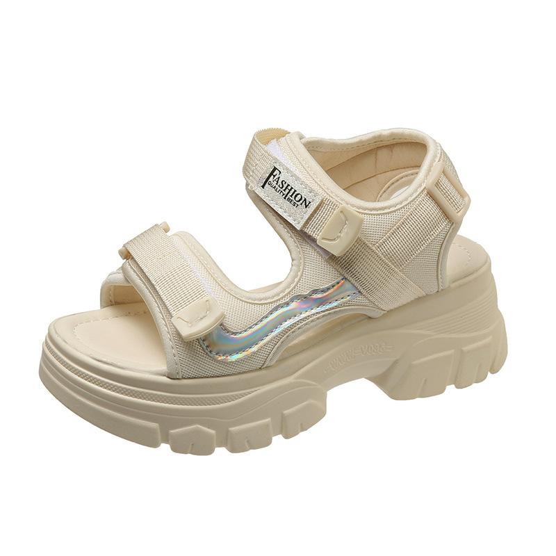 Sports sandals women's 2025 new summer versatile muffin thick-soled wedge heel fashion outer wear beach women's shoes