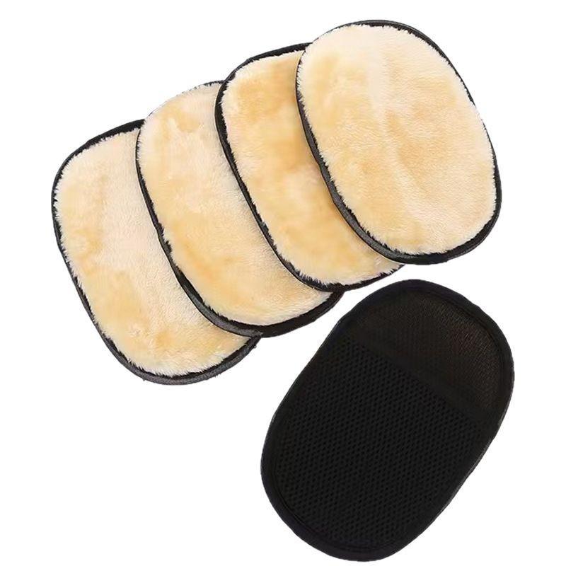 Набор: Плюшевая водонепроницаемая рукавица для мойки автомобиля и чистящее полотенце из микрофибры (шенилл) для дисков и ступиц