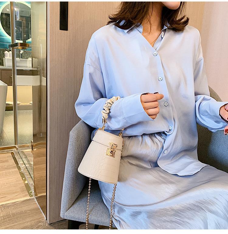 Women's Bag 2025 New Crocodile Pattern Bucket Bag Fashion Chain Shoulder Bag Popular Handbag