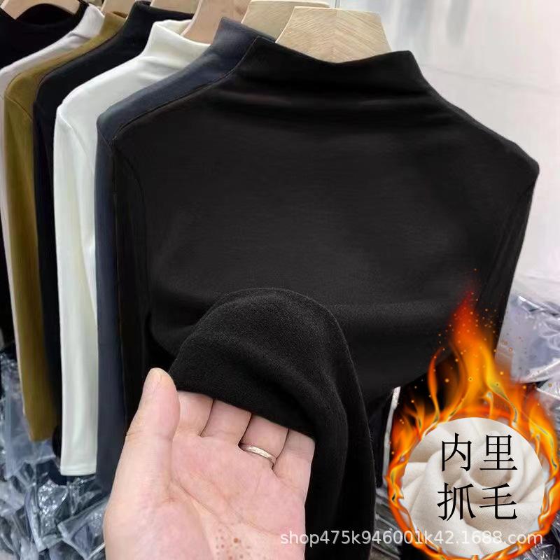 Girls Cotton Long Sleeve T Shirt Slim Fit Mock Neck Thermal Base Layer Top for Autumn Winter