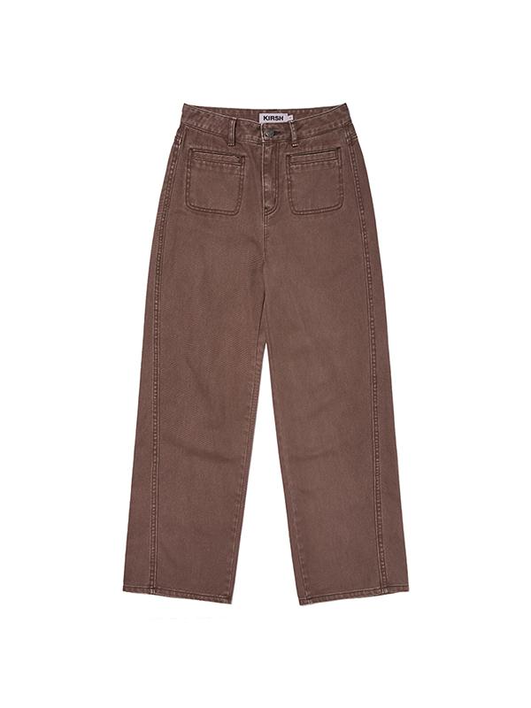 KIRSH Pigment-Dyed Curved Pants [Dark Brown]
