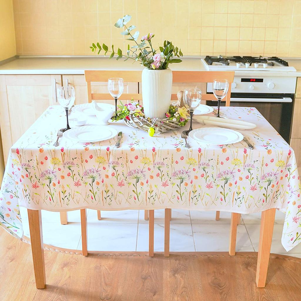 Small Fresh Square Rectangular Tablecloth Suitable for Kitchen Table Decoration Simple Style Plant Tablecloth Decoration