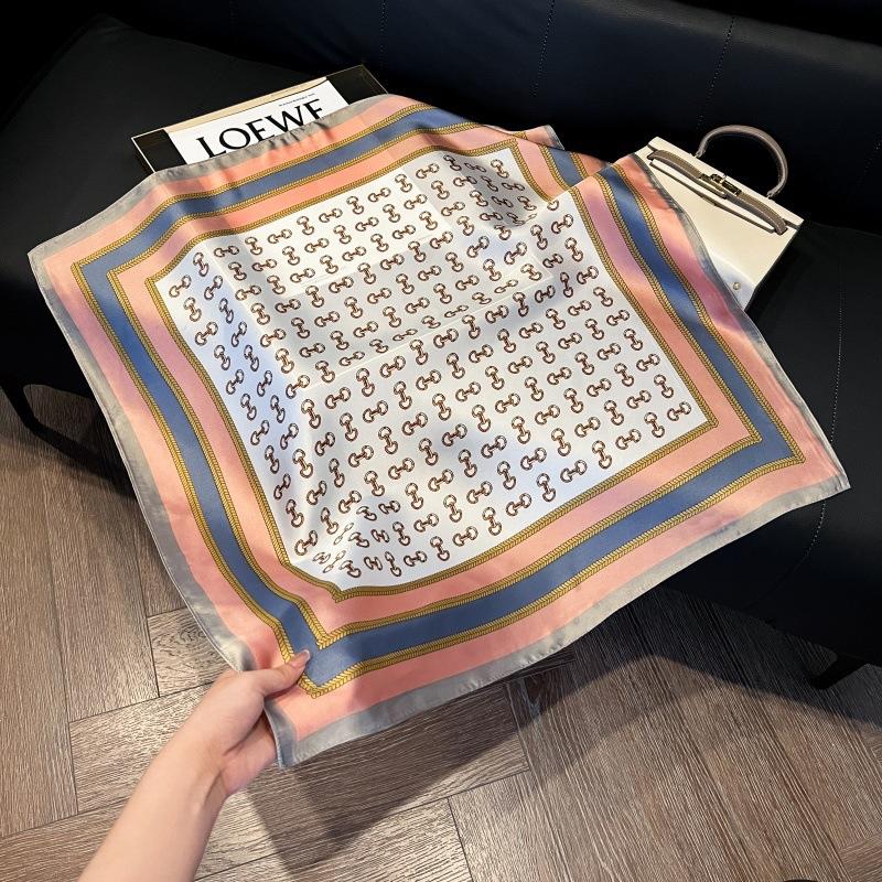 Silk scarf 71 * 71 imitation silk square scarf Korean atmosphere neck silk scarf flower pattern flower polka dot scarf