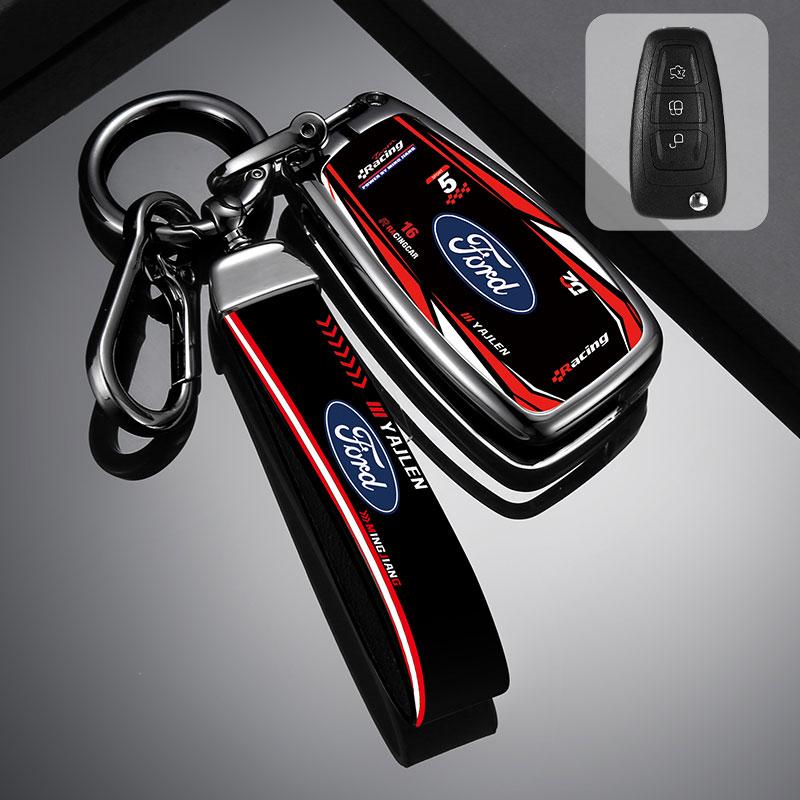 Car Racing Style Design Key Case Cover Shell Accessories For Ford Ranger C-Max S-Max Focus Galaxy Mondeo Transit Tourneo Custom