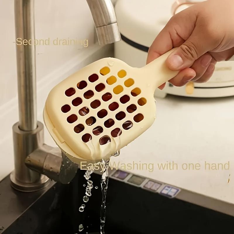 1PC Easy Clean Mini Fruit Drain Basket with Handle - Fits Cherries and Blueberries, Durable Plastic Kitchen Filter, Kitchen Fruit Rack