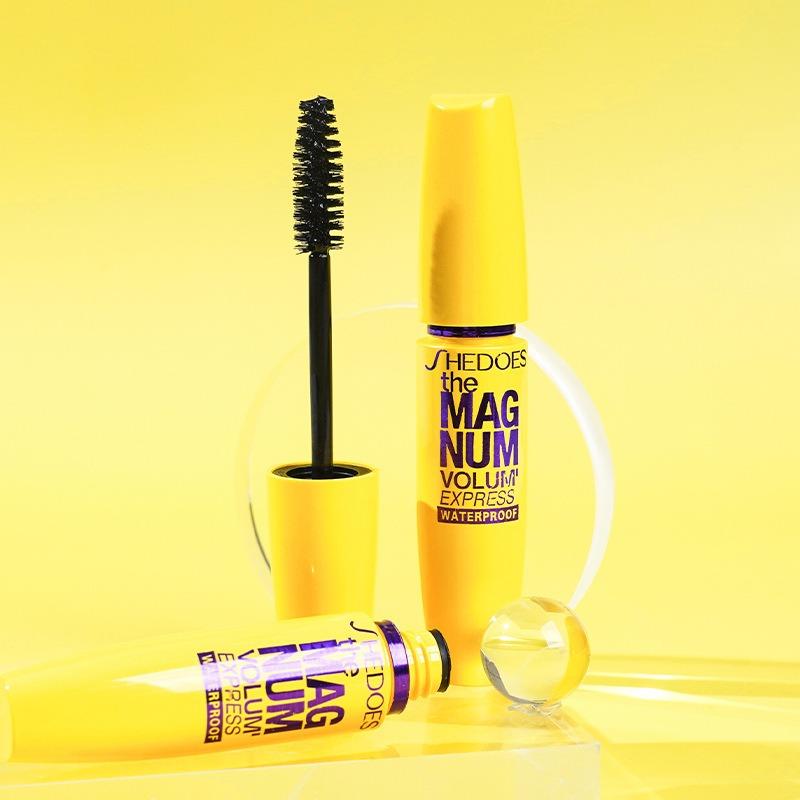 1PC popular yellow fat mascara waterproof, slender, curled and dense, natural and long-lasting, non-smudging