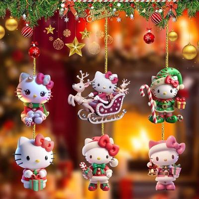 Acrylic Christmas Tree Pendant Gift Set - Holiday Home Decorations