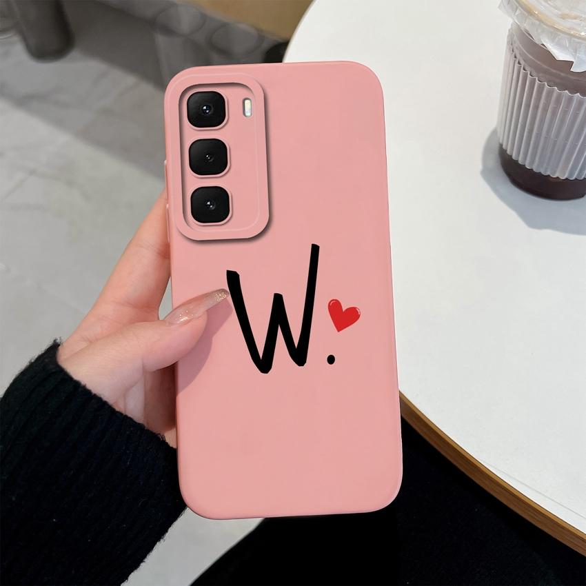 

Чохол для телефону для Infinix Hot 60 50 40 Pro 30 Play 60i 50i 30i Smart 10 Plus Простий візерунок з літер Матовий силіконовий Протиударний Задня кришка для Infinix Shell Infinix Hot 40 Pro