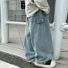 Boys' Jeans Spring and Autumn Children's Handsome Workwear Casual Pants Straight Leg Wide Leg Pants Boys' Trendy