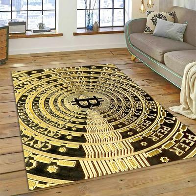 Bitcoin 3D virtuell valuta NFT-matta för sovrum, vardagsrum, soffa, barnspel, stor dekorationsmatta
