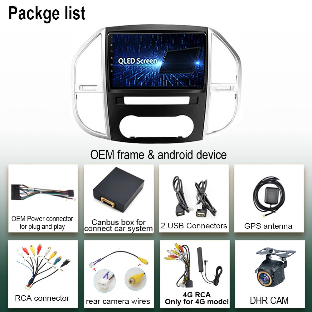 Carplay Android For Mercedes Benz Vito 3 W447 2014 - 2020 Car Radio Video Player Multimedia GPS Bluetooth Carplay QLED WIFI