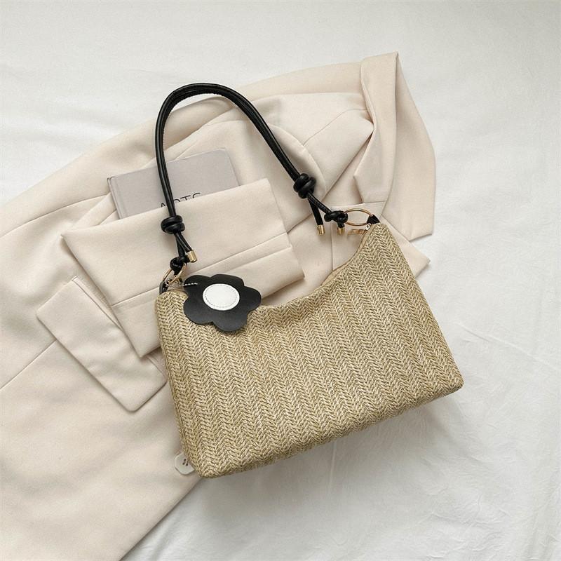 Versatile Woven Tote Bag For Women Modern Casual Shoulder Bag In Elegant Colors