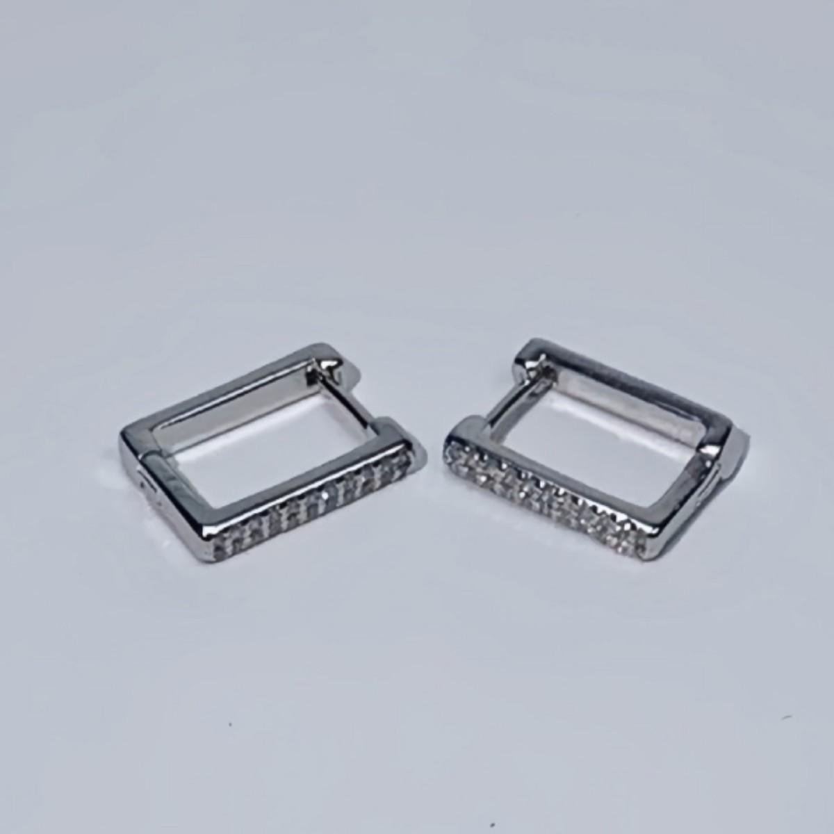 European & American Zircon Rectangle Earrings: Chic Niche Studs
