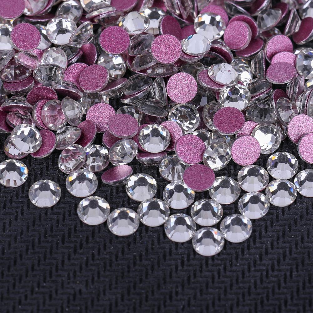 Wei Chen Rhinestone White Ab Color Flat Bottom Diamond Glue Bare Crystal Glass Fabric Clothing Nail Art Decoration