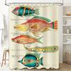 Multicolored Fish Print Shower Curtain Waterproof Fabric Home Bathroom Decor Customizable Size Options Available