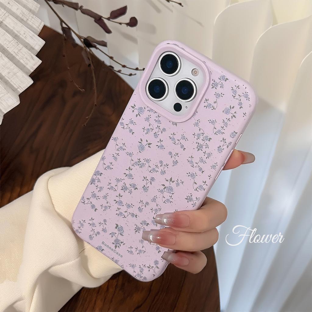 Purple Small Floral Suitable for Apple 16 Mobile Phone Case 17promax Korean Gentle Iphone14 Small Fresh 13 Soft