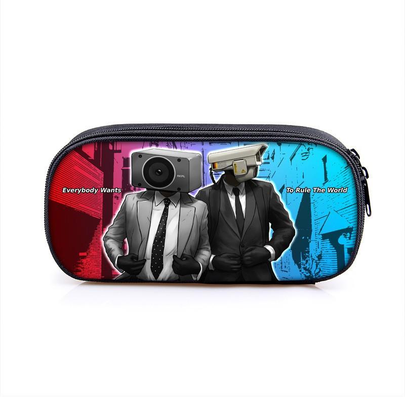 Skibidi Toilet Cartoon Pen Case With Printed Characters Students School Supplies Multi Compartment Pencil Bag