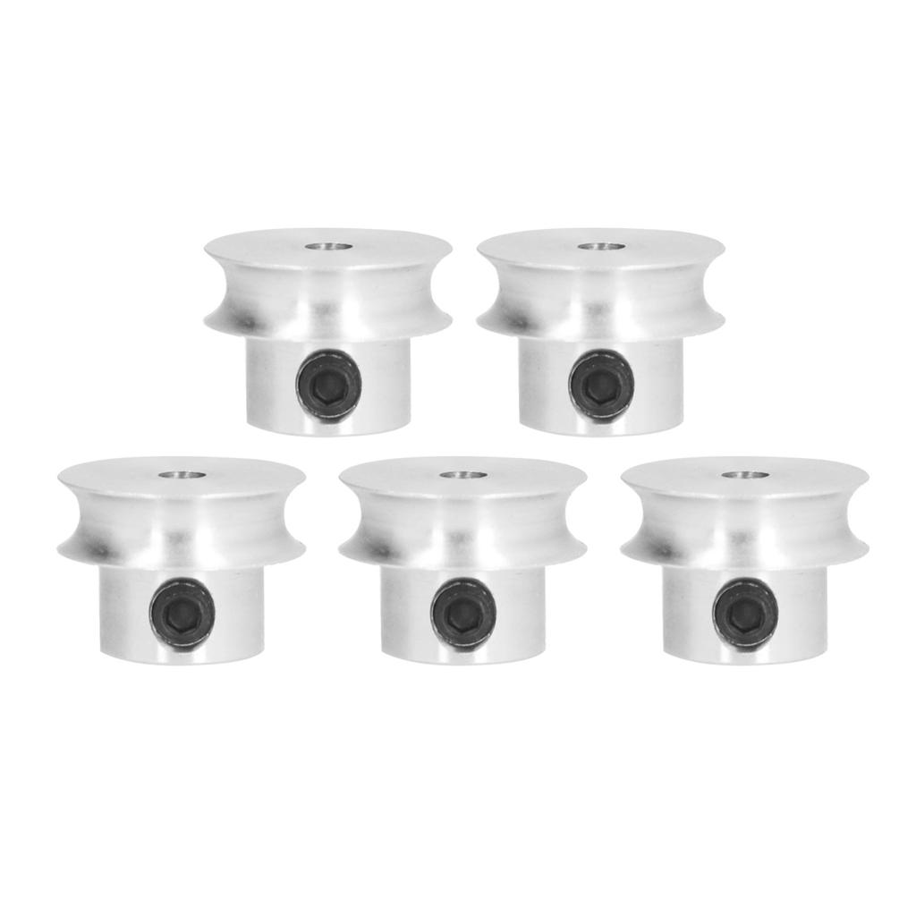 5 Pack Screw Fixed Round Pulley Durable VShaped Pulley with 16mm Diameter Hole for Round Belt Transmission
