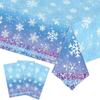 Plastic Christmas Tablecloth Snowman Snowflake Bronzing Disposable Tablecloths Table Decoration Disposable Table Cover Christmas