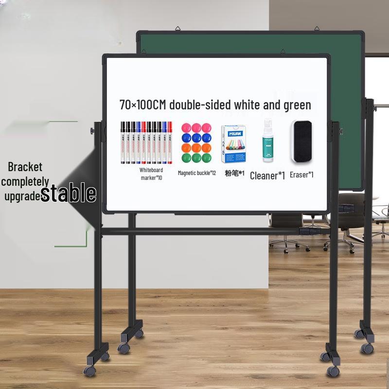Magnetic Double-Sided Whiteboard & Blackboard Easel