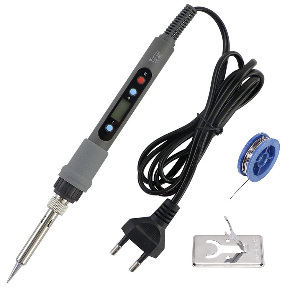 80W Soldering Iron LCD Digital Display Temperature Adjustable 220V EU Electric Solder Iron Set Welding Rework Station Repair Kit