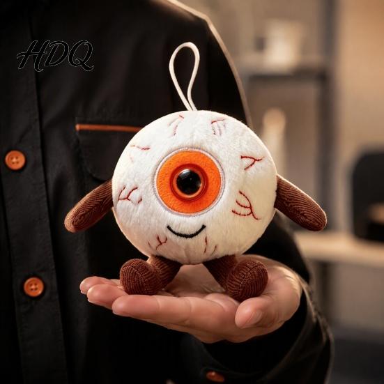 Creepy Room Accessory Halloween Eyeball Plush Keychain Funny Scary Eye Stuffed Toy Pendant Backpack Decoration for Backpack Spooky Mini Doll