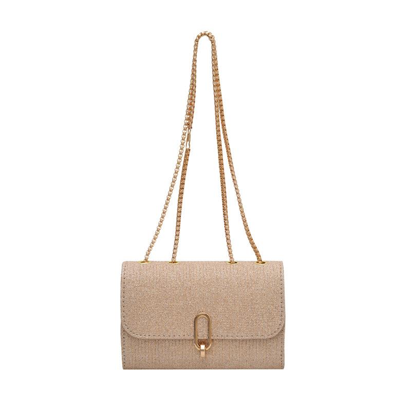 Women's popular simple solid color lock small bag women's new shoulder messenger bag small square bag