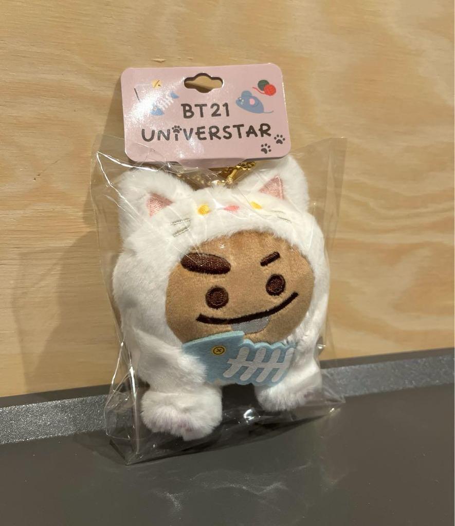 [USED] SHOOKY White Cat Key Ring BT21 CAT DAY Series