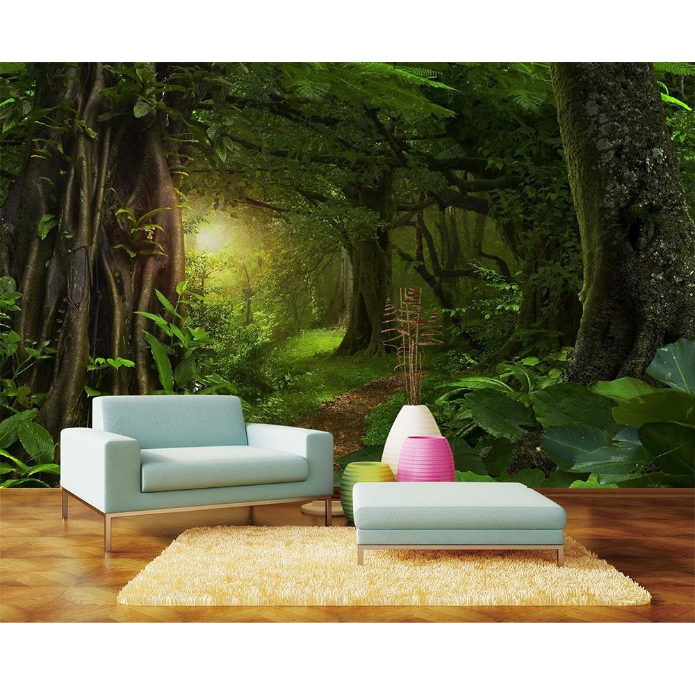 

3d Green Forest Nature Tree Wall Paper Forest Scenery Wall Murals Living Room Bedroom Removable Wallpaper 200 cm(W) x 140 cm(H)