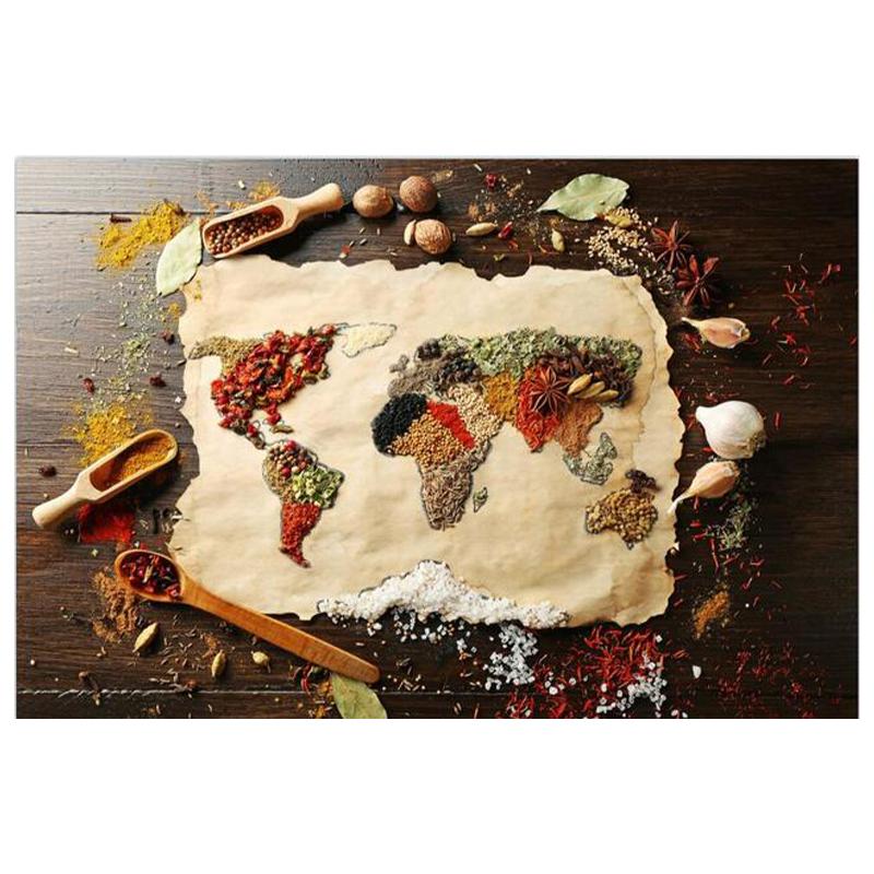 Poster da cucina Varietà di cucchiai di condimento Stampa su tela Pittura Immagine da parete Soggiorno Decorazione domestica moderna Senza cornice